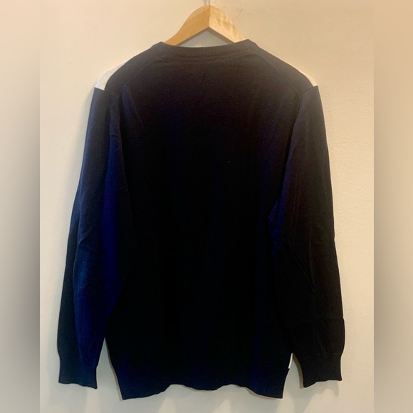 Ben Sherman Men Crew neck Wide Stripe Sweater White  Navy L - Picture 4 of 12